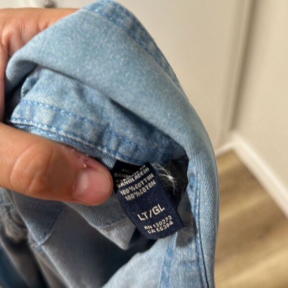 Vintage 90’s Wrangler Mens  Blue Collared Long Sleeves Button Down Shirt Large - Picture 8 of 8